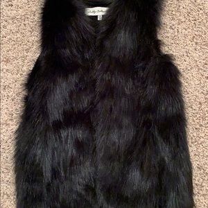 Black fur-like vest